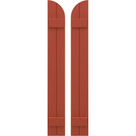 Ekena Millwork Americraft 2-Board (2 Batten) Wood Joined Board-n-Batten Shutters w/ Arch Top, ARW101BQ207X79CLH, PR ARW101BQ207X79CLH